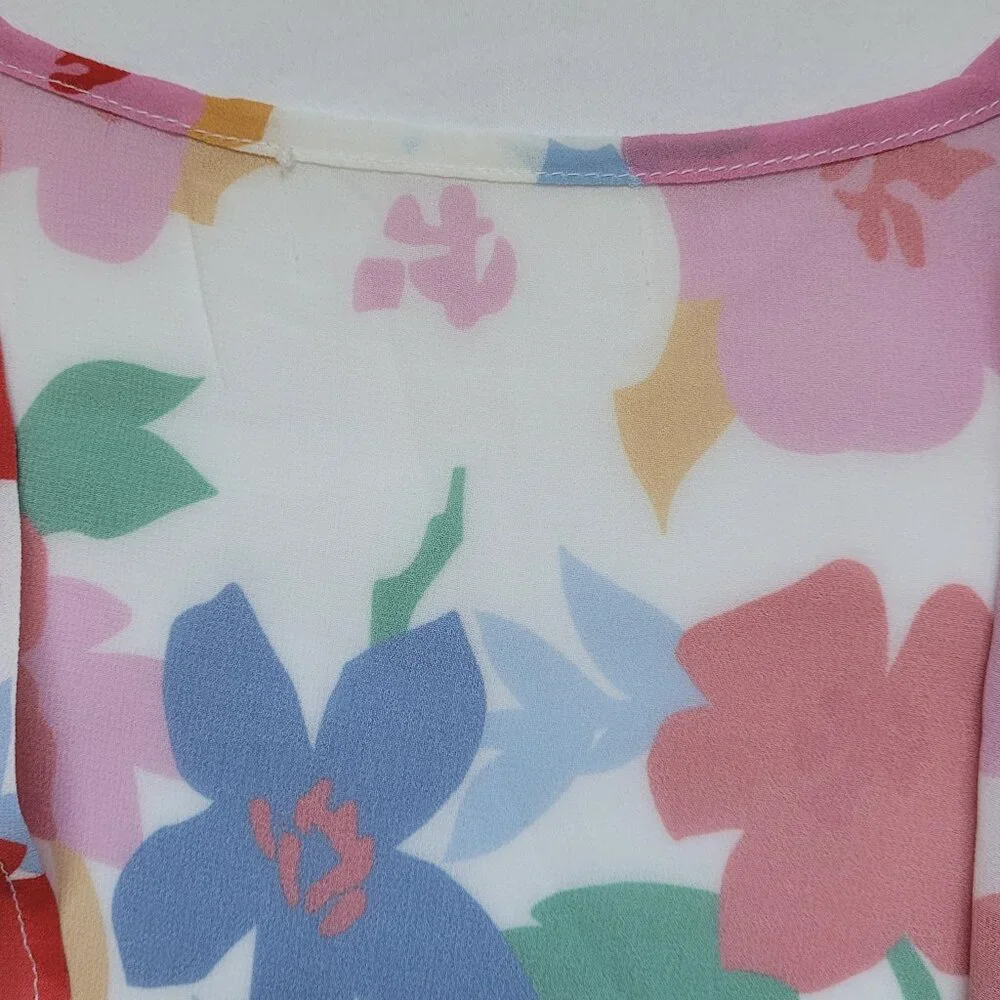 Floral Chiffon Longline Duster Kimono Cover Up Onesize Resortwear